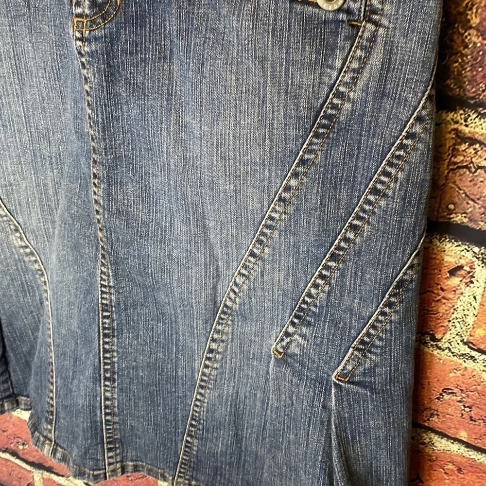 Mexx Fit & Flare Dark Wash Jean Skirt Size 8 - Picture 8 of 12